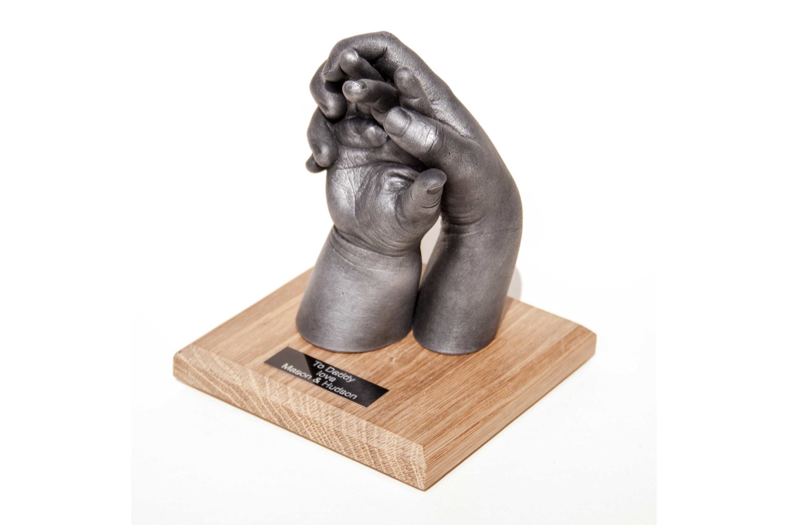 Brothers-silver-hand-cast-oak-base