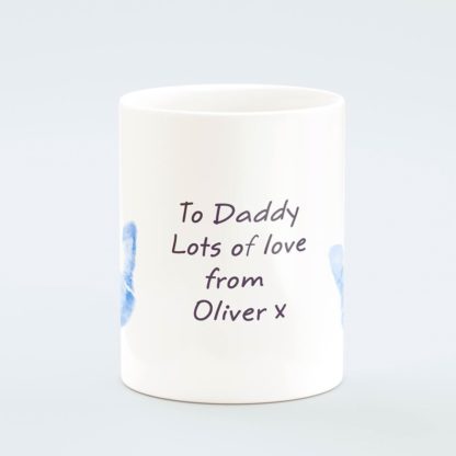 personalised-Blue handprint mug-text