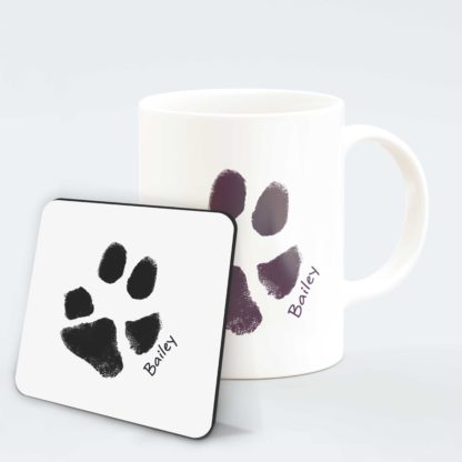 personalised-Dog-paw-print-mug-black-4-with-coaster