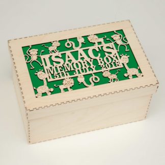 personalised-Jungle-animal-design-keepsake-memory-box-green