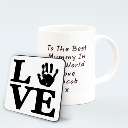personalised-Love-letters-mug-black-hand-4-with-coaster