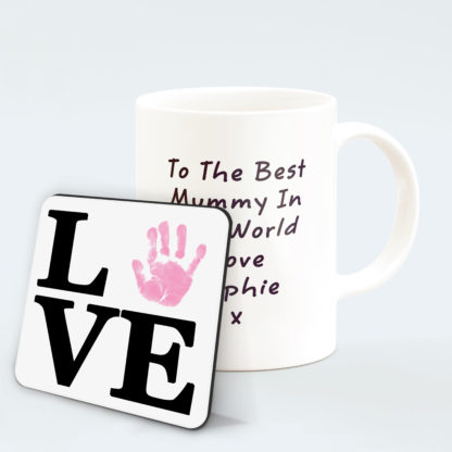 personalised-Love-letters-mug-pink-hand-4-with-coaster