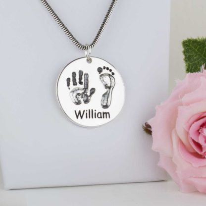 Sterling-Silver-large-Round-handprint-footprint-pendant-personalised-necklace