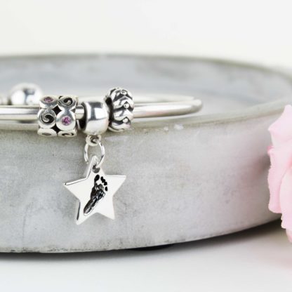 personalised-Sterling-silver-Star footprint-charm-bracelet