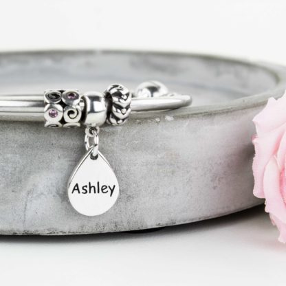 personalised-Sterling-silver-Teardrop-charm-squ-name-bracelet
