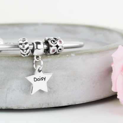 personalised-memorial-Sterling-silver-star-charm-pet-text-bracelet