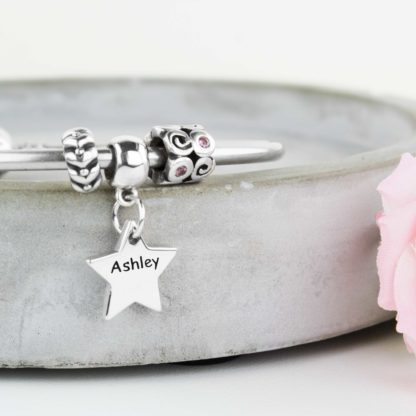 personalised-Sterling-silvert-star-charm--text-bracelet