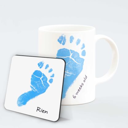 personalised-blue-footprints-mug-with-coaster