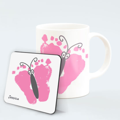 personalised-buttefly-mug-pink-footprints-4-with-coaster