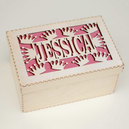 personalised-crown-design-keepsake-memory-box-pink
