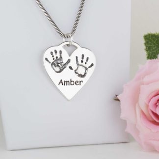 Handprint necklace silver on sale
