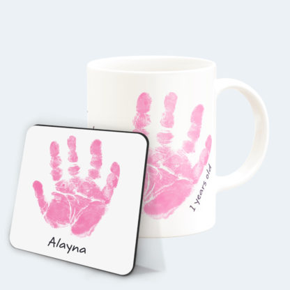 personalised-pink-handprint-mug-with-coaster