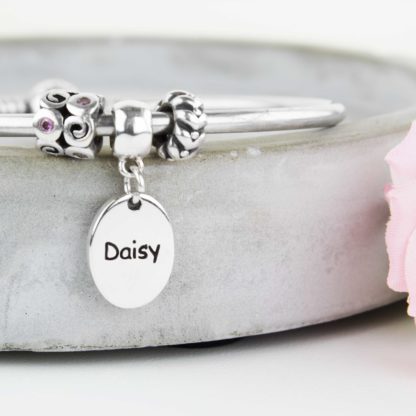 personalised-memorial-sterling-silver-Oval-charm-squ-pet-text-bracelet