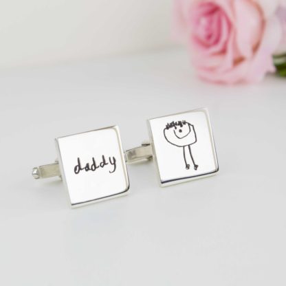 sterling-silver-childs-drawing-daddy-cufflinks-personalised