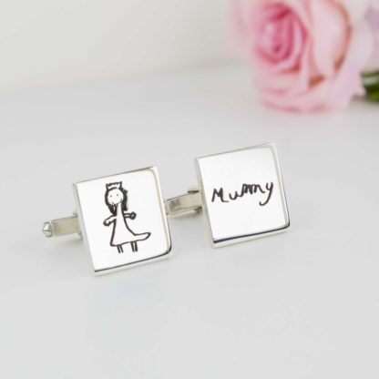 sterling-silver-childs-drawing-mummy-cufflinks-personalised