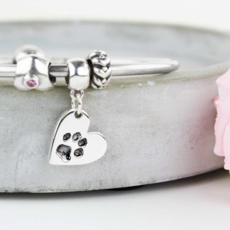 personalised-memorial-sterling-silver-heart pawprint-charm-bracelet
