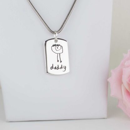 sterling-silver-standard-dog-tag-childs-drawing-personalised-pendant-necklace