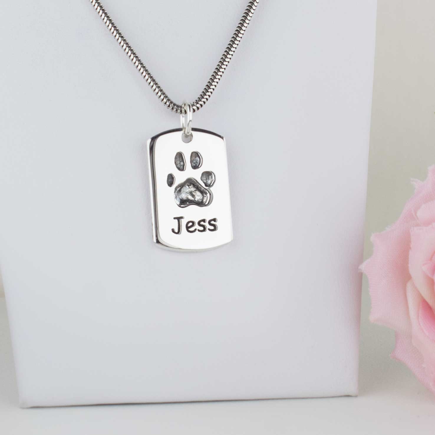 Sterling Silver Engraved Paw Print Oval Locket Necklace - The Perfect  Keepsake Gift