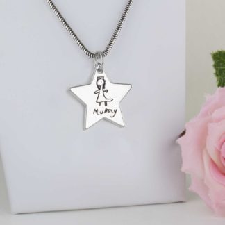 sterling-silver-star-childs-drawing-personalised-pendant-necklace