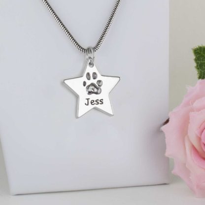 sterling-silver-star-pawprint-personalised-memorial-pendant-necklace