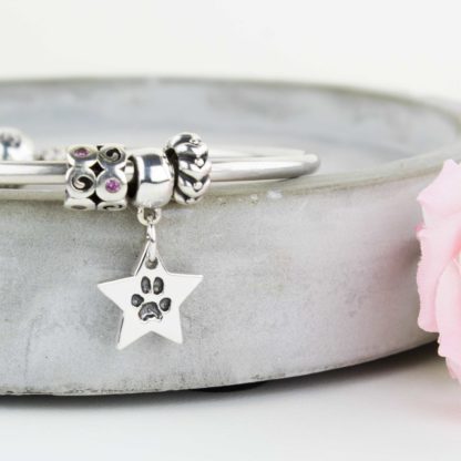 personalised-memorial-sterling-silver-star-pawprint-charm-bracelet