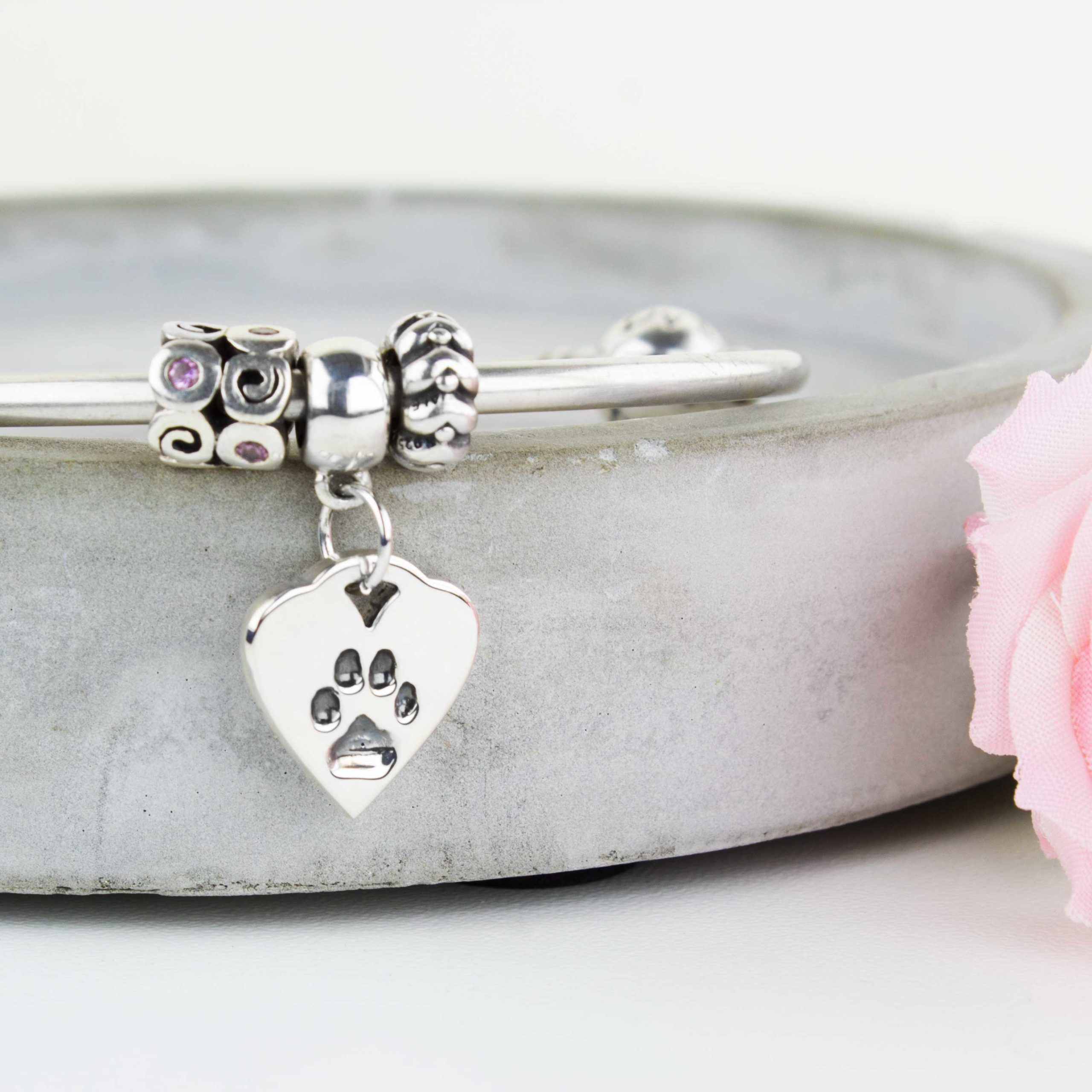 Steff Silver  Black Enamel Lovelock Charm Bracelet from steffans jewellers   Steff Jewellery