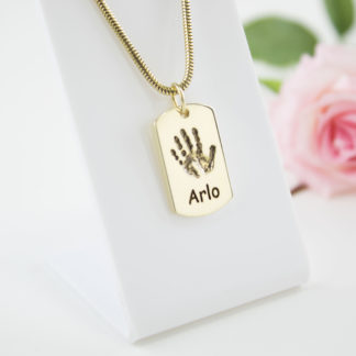 gold-dog-tag-handprint-pendant-personalised-necklace