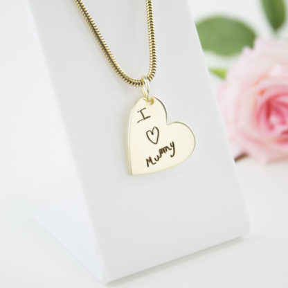 gold-heart-memorial-handwriting-pendant-personalised-necklace