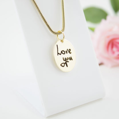 gold-oval-memorial-handwriting-pendant-personalised-necklace