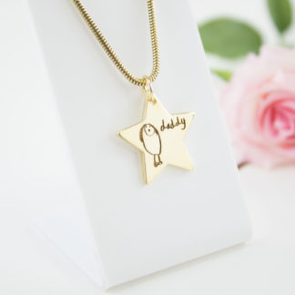 gold-star-childs-drawing-pendant-personalised-necklace