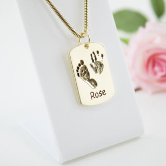 large-gold-dog-tag-handprint-footprint-pendant-personalised-necklace