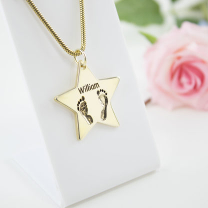 large-gold-star-footprint-pendant-personalised-necklace