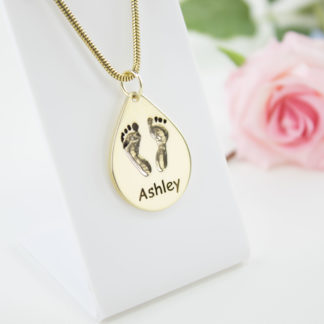 large-gold-teardrop-footprint-pendant-personalised-necklace