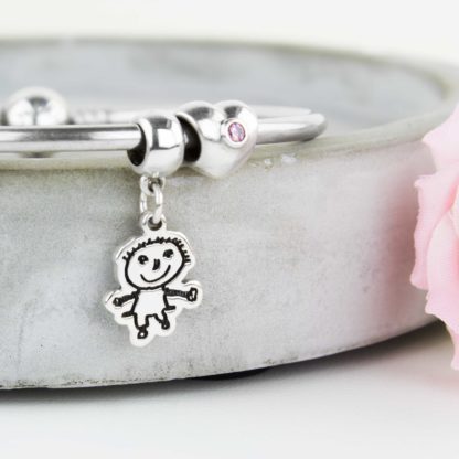 personalised-sterling-silver-childs-drawing-sculpted-charm-squ-charm-bracelet