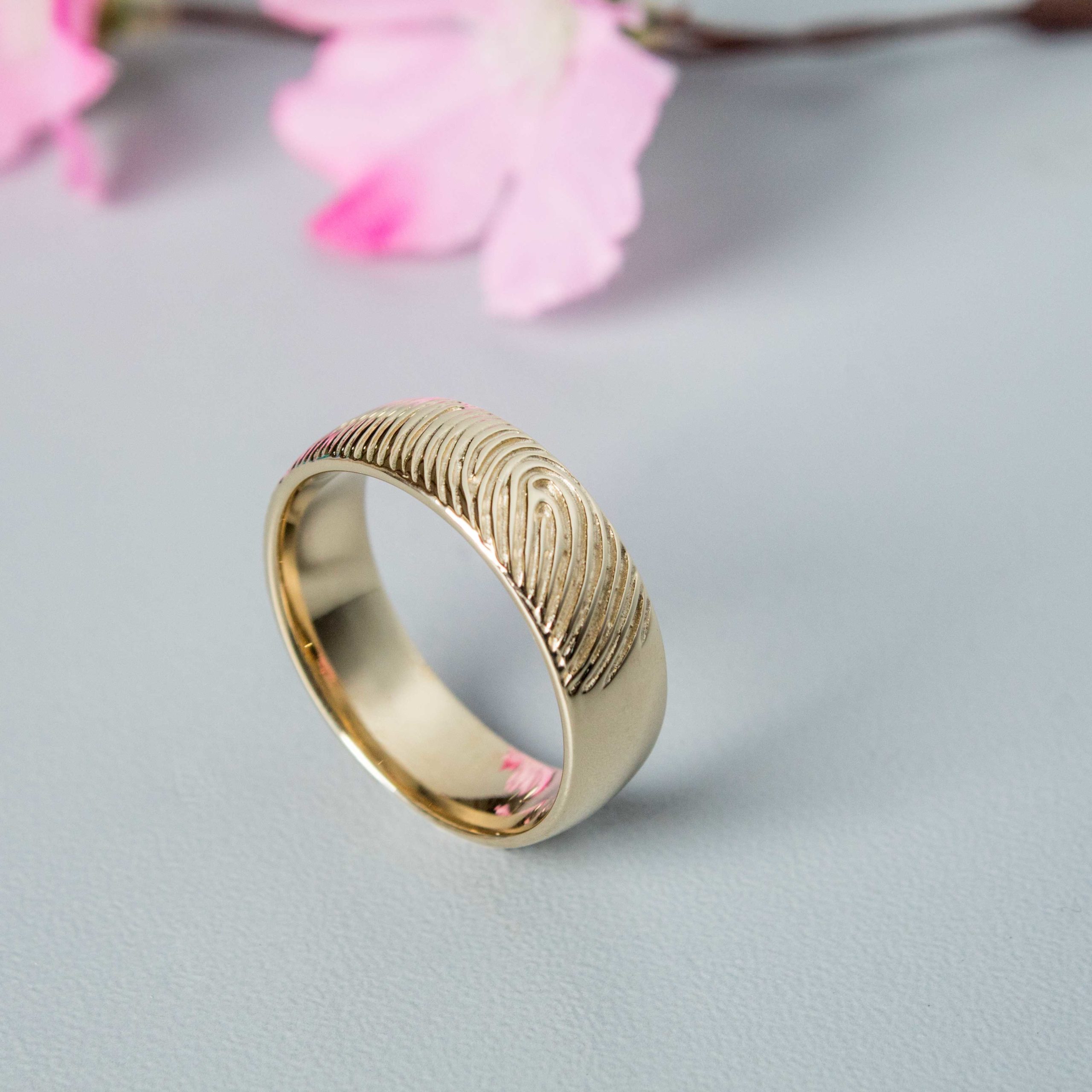 Commemorative Gold & Diamond Fingerprint Ring