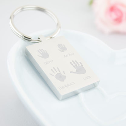personalised-stainless-steel-engraved-4-handprint-4-name-rectangle-keyring