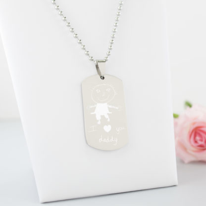 personalised-stainless-steel-engraved-childs-drawing-dog-tag-pendant-necklace