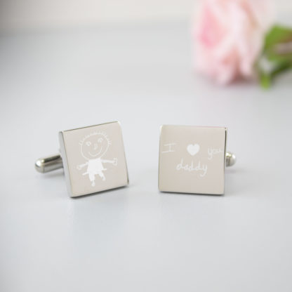 personalised-stainless-steel-engraved-childs-drawing-square-cufflinks