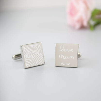 personalised-memorial-handwriting-stainless-steel-engraved-fingerprint-handwritten-square-cufflinks