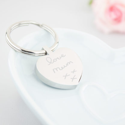 personalised-stainless-steel-engraved-hand-written-heart-keyring-memorial-handwriting