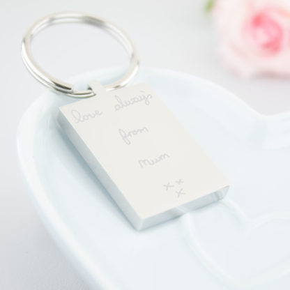 personalised-stainless-steel-engraved-hand-written-rectangle-keyring-memorial-handwriting